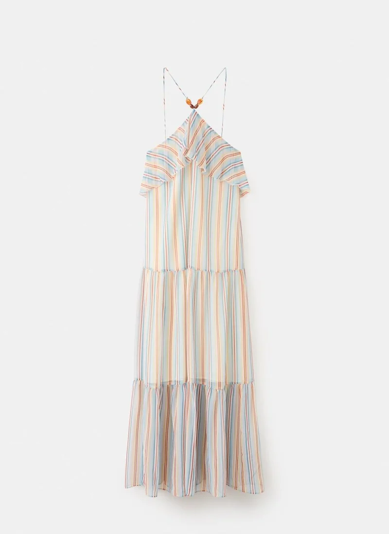 Mango  Ruffled striped dress for Women | Best Price UAE