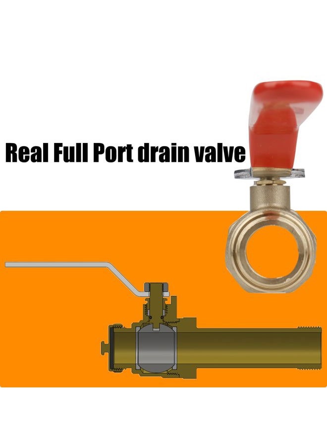 WHK Water Heater Drain Valve 3/4"MIP X 3/4" Male GHT Connection to drain or Flush Hot Water Heater Faster and Easy Big Full Port (Lead-Free Brass,3 Inch Shank with Long Handle,Straight) - Image 4