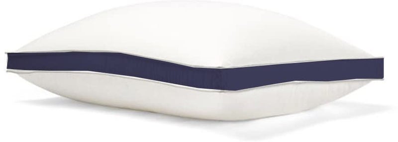 CRAZY WORLD Microfiber Bed Pillow for Sleeping - Down Alternative Ultrasoft Cotton Washable Pillow with Satin Gusset- Pack of 1 (Dark Blue) - Image 2