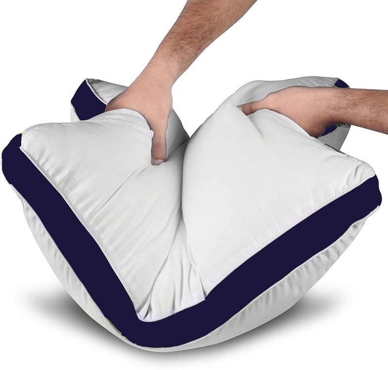 CRAZY WORLD Microfiber Bed Pillow for Sleeping - Down Alternative Ultrasoft Cotton Washable Pillow with Satin Gusset- Pack of 1 (Dark Blue) - Image 3