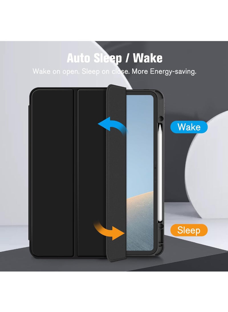 Rock Pow Case for iPad Pro 13 Inch Case M5 2025/ M4 2024, Smart Cover iPad Pro M5 M4 Case 13 Inch,Smart Slim Folio Stand Auto Sleep/Wake Cover, with Pencil Slot, Clear Transparent Back Shell for iPad Pro 13 Inch Black - Image 3