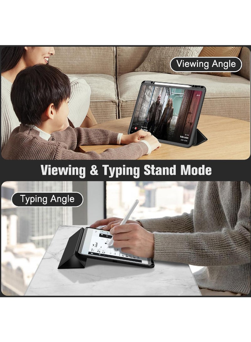 Rock Pow Case for iPad Pro 13 Inch Case M5 2025/ M4 2024, Smart Cover iPad Pro M5 M4 Case 13 Inch,Smart Slim Folio Stand Auto Sleep/Wake Cover, with Pencil Slot, Clear Transparent Back Shell for iPad Pro 13 Inch Black - Image 4