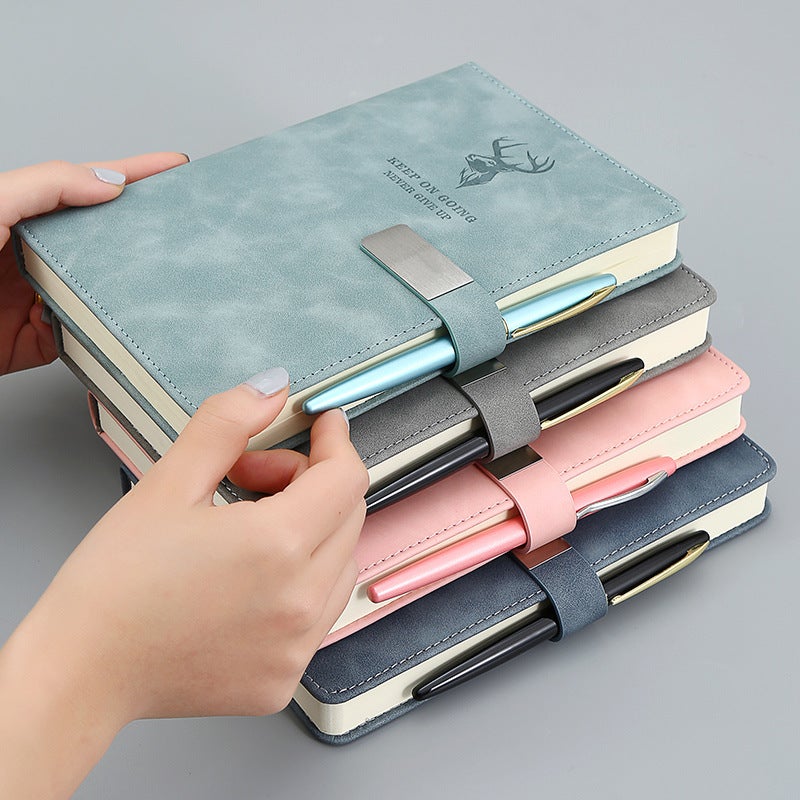 Thickened Notebook Custom Creative Buckle Soft Leather Diary Business A5 Notebook Custom Logo - Image 2