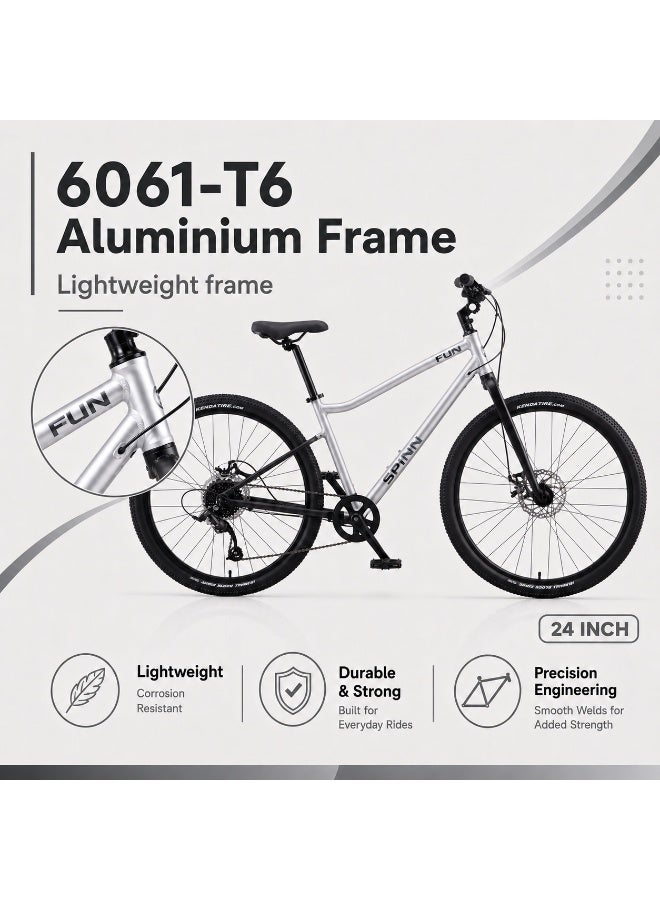 SPINN Fun 8D 26-Inch  Kids & Teens | 26-Inch Wheel Size | Adjustable Seat | 8-Speed Disc Brake | Space Black - Image 3