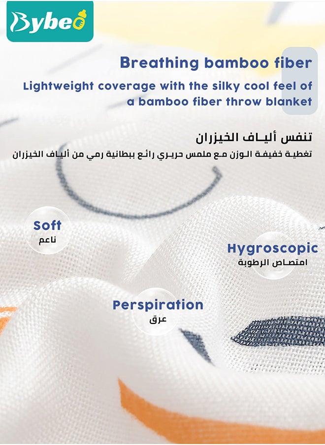 Bybeo - Breathable Bamboo Fiber Baby Blanket with Shaped Pillow,Infant Travel Blankets Bath Towel for Newborn Boys and Girls,110*110cm - Image 1