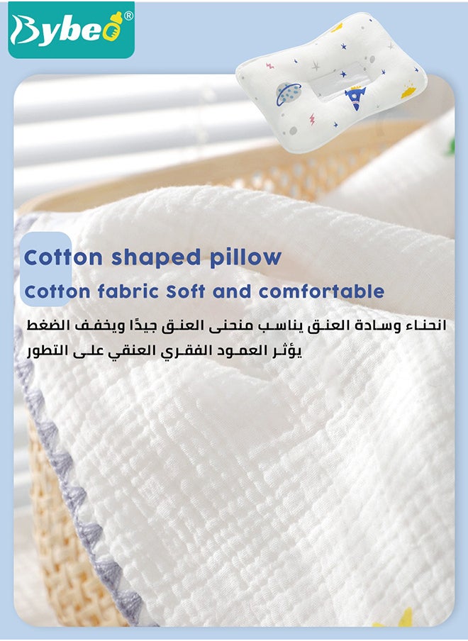 Bybeo - Breathable Bamboo Fiber Baby Blanket with Shaped Pillow,Infant Travel Blankets Bath Towel for Newborn Boys and Girls,110*110cm - Image 1