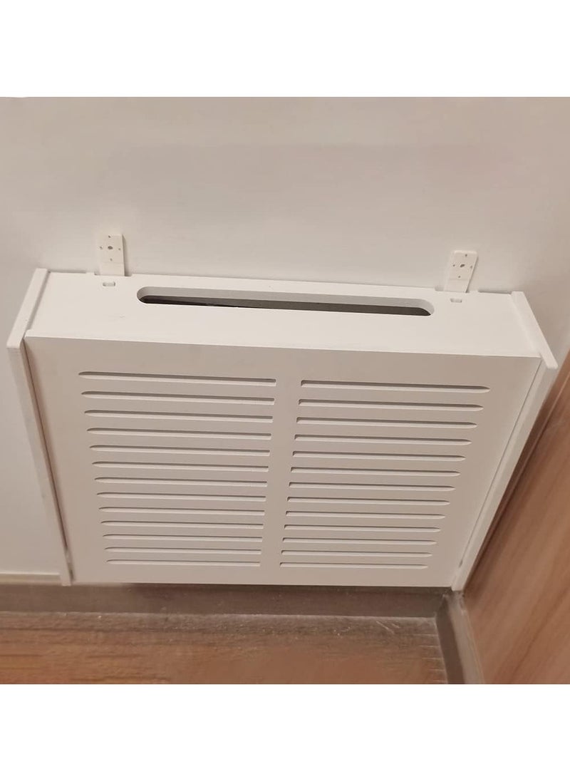 Eworld - Stylish Waterproof Wall Mounted Router Rack for Wi-Fi Router, Set Top Box, Light Cat Box and More, Includes Doors and Patch Panel Shielding Box for Neat Storage, White - Image 1