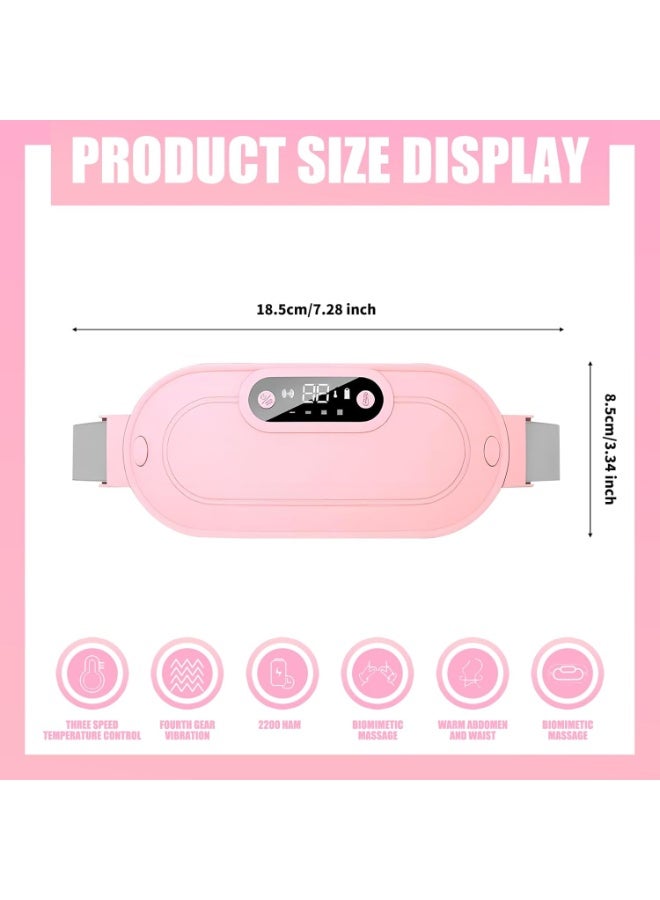 جهاز تدفئة محمول لتسكين آلام الدورة الشهرية - وسادة حرارية بـ 3 مستويات حرارة و4 أنماط تدليك - حزام مريح وقابل للشحن للاستخدام اليومي - Image 2