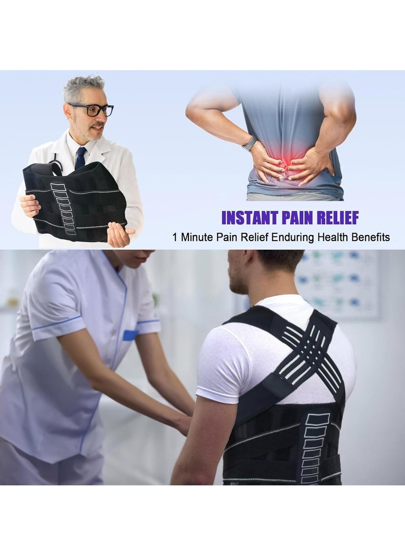 RATSAW - Back Support Adjustable Posture Corrector for Women and Men Support Waist Lumbar Back Straightener with Spine Vertical Alignment System Lower Back Pain Relief Straightens the Back Size L - Image 1