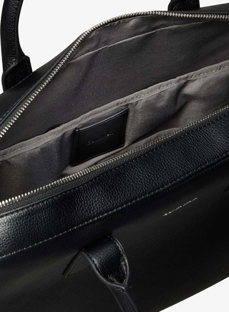 Calvin Klein Black Micro Pebble Commuter Laptop Bag  | Best Price UAE