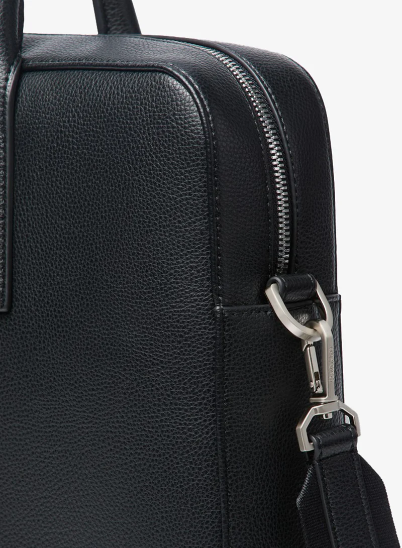 Calvin Klein Black Micro Pebble Commuter Laptop Bag  | Best Price UAE