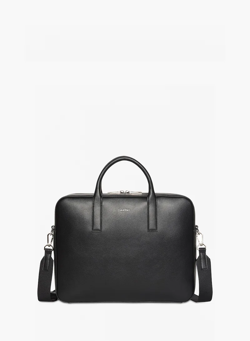 Calvin Klein Black Micro Pebble Commuter Laptop Bag  | Best Price UAE