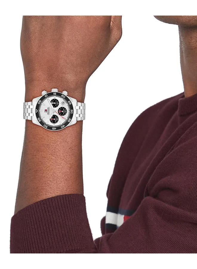 TOMMY HILFIGER  Mens Chronograph Quartz Watch With Silver Stainless Steel Bracelet - 1792215 for Men | Best Price UAE
