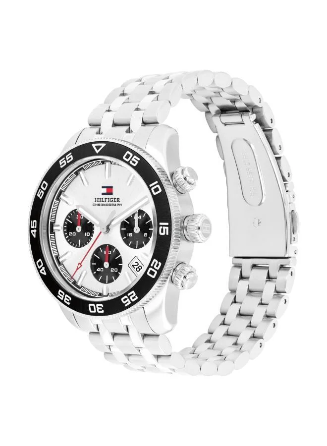 TOMMY HILFIGER  Mens Chronograph Quartz Watch With Silver Stainless Steel Bracelet - 1792215 for Men | Best Price UAE