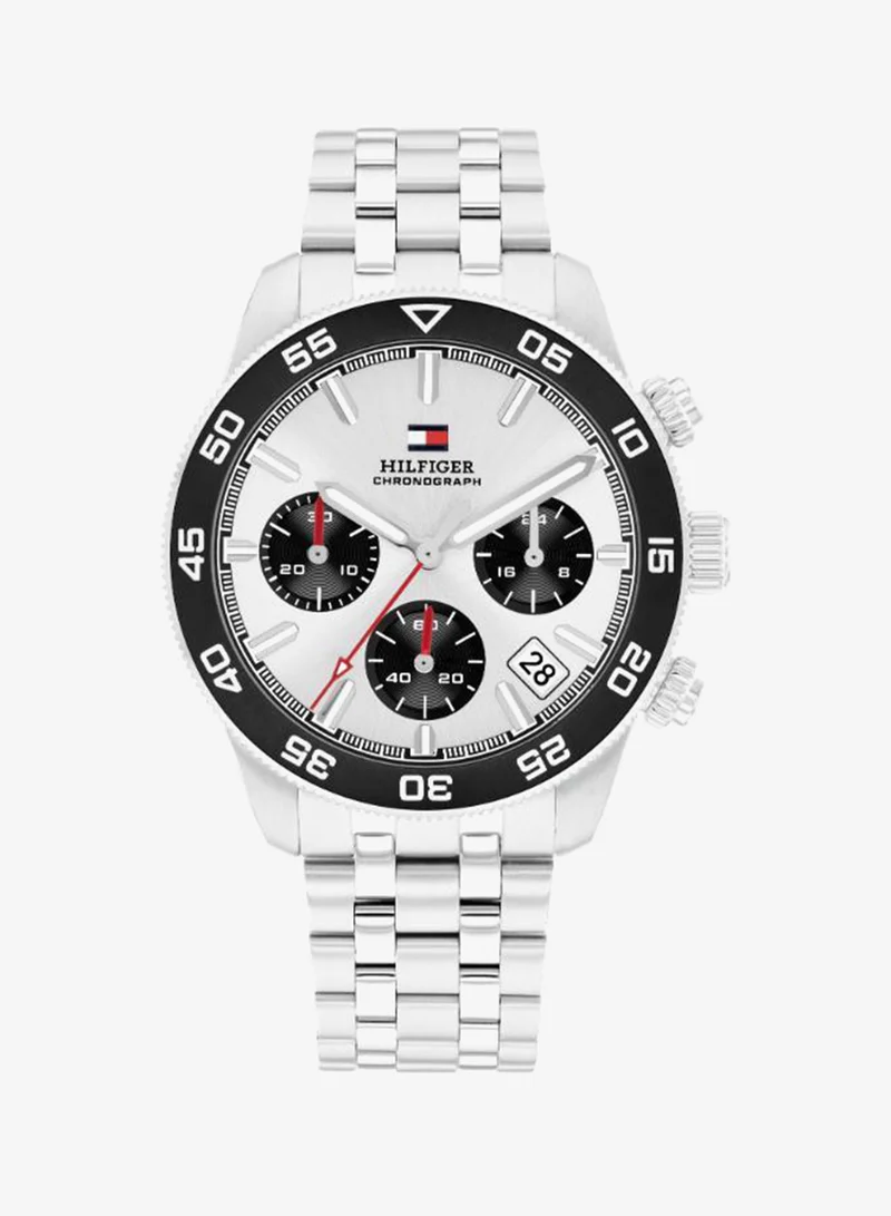 Tommy Hilfiger Mens Chronograph Quartz Watch With Silver Stainless Steel Bracelet - 1792215