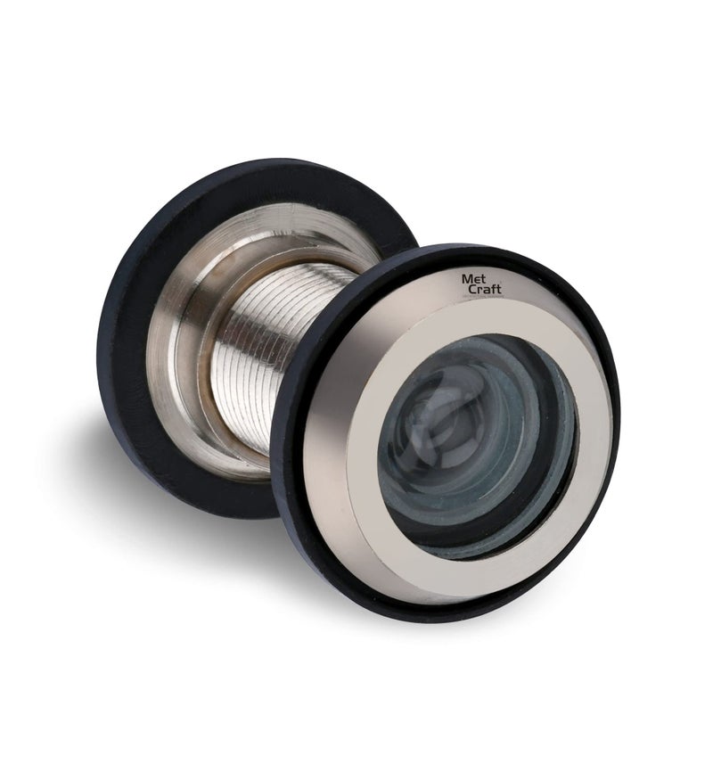 Met Craft Metcraft Brass Door Viewer 180 Degree Glass Lens with Perfect Matching Main Door Pack of 1 (Glossy Satin Silver) - Image 2