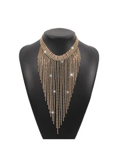 نيبمينينت N9886 European And American Backwear Diamond Tassel Rhinestone Light Luxury Neck Chain Exaggerated Nightclub Style Claw Vintage Necklace 