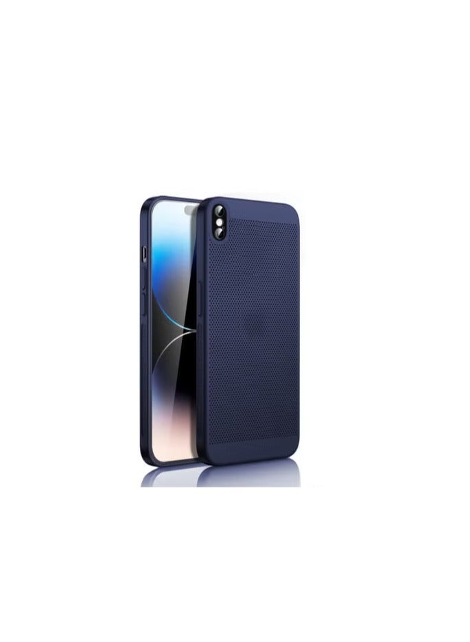 Heat Dissipation Case with Built in Camera Lens Protector Slim Fit Breathable Cooling Anti Fingerprint Hard PC Back ShockproofÂ Cover For Iphone Xs Max (Blue)
