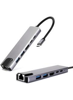 Generic USB C Hub HDMI Adapter, 6 in 1 Multiport Compatible with MacBook pro to HDMI 4k,2 USB 3.0 Ports SD/TF Card Reader ,Compatible for USB C Laptops Nintendo and Other Type C Devices  - Image 1