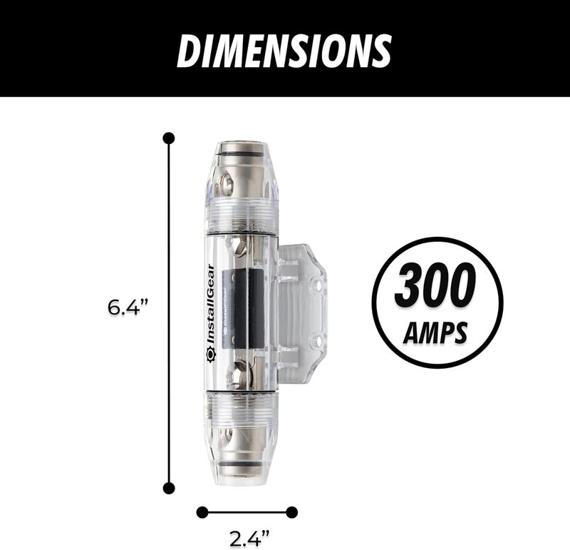 InstallGear 0/2/4 Gauge AWG in-Line ANL Fuse Holder with 300 Amp Fuse - Image 3