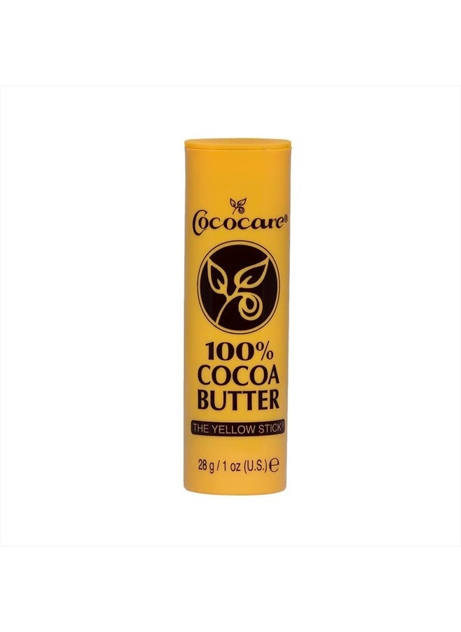 Cococare 100% Cocoa Butter Stick - All-Natural Cocoa Butter Emollient for Ultimate Skin Hydration & Protection - The Yellow Stick - (3 Pack)