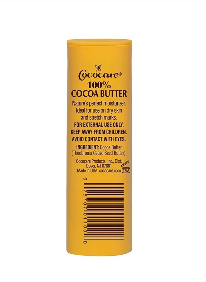 Cococare 100% Cocoa Butter Stick - All-Natural Cocoa Butter Emollient for Ultimate Skin Hydration & Protection - The Yellow Stick - (3 Pack)