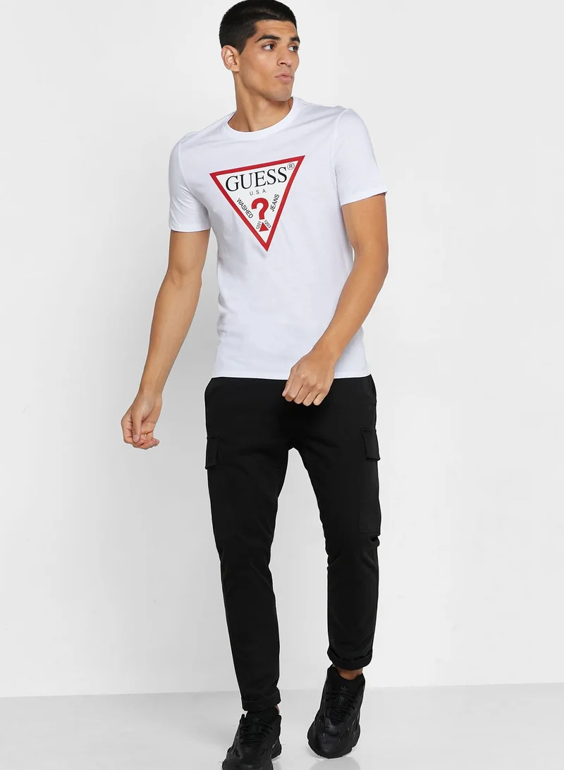 GUESS Logo Crew Neck T-Shirt