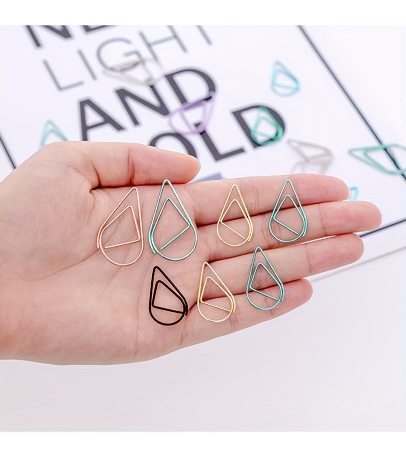 150 Purple Teardrop Shaped Metal Paper Clips for Office Documents Student Test Papers And Small Bookmarks - Image 3