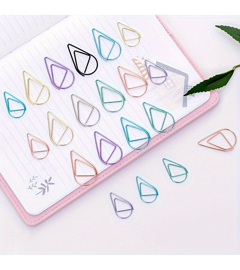 150 Purple Teardrop Shaped Metal Paper Clips for Office Documents Student Test Papers And Small Bookmarks - Image 1
