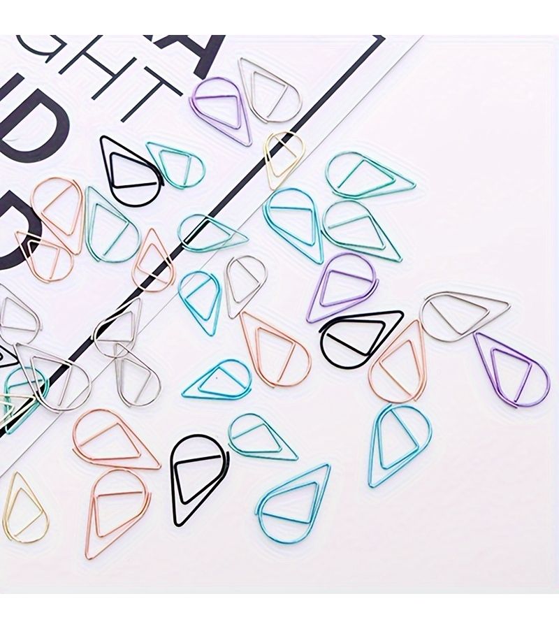 150 Purple Teardrop Shaped Metal Paper Clips for Office Documents Student Test Papers And Small Bookmarks - Image 4