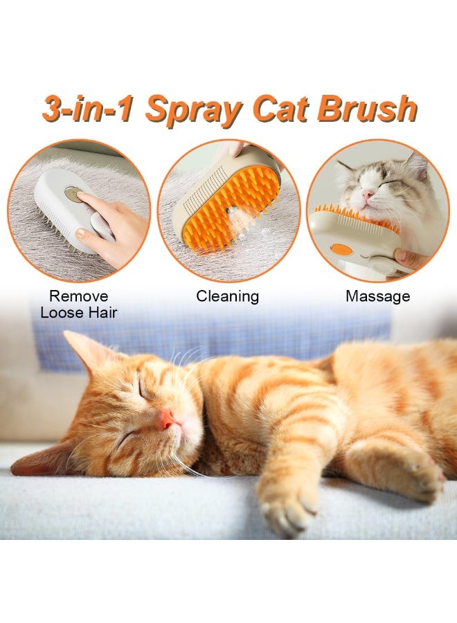 Bukela New Cat Grooming Brush With Steam - Rechargeable, Anti-Static, Massage, Cleaning, Shedding & Combing All In One-White - Image 5