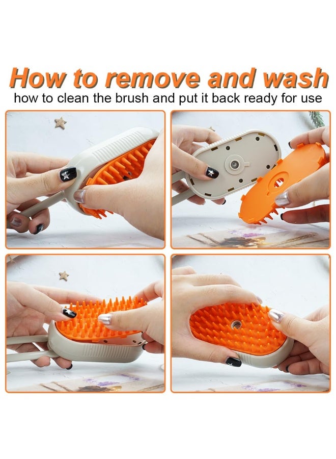 Bukela New Cat Grooming Brush With Steam - Rechargeable, Anti-Static, Massage, Cleaning, Shedding & Combing All In One-White - Image 3