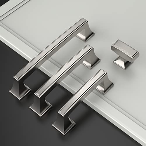 Amerdeco Brushed Nickel 20 Pack Cabinet Hardware, 5 Inch Center Pulls for Kitchen and Bathroom - Image 2