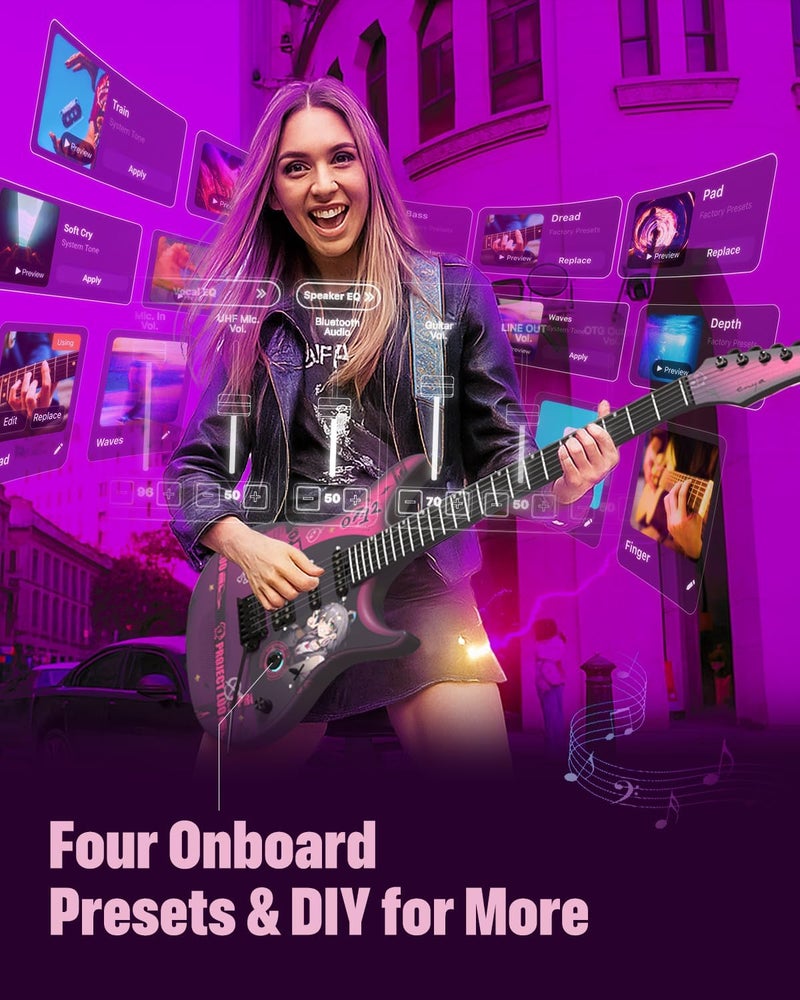 Enya Inspire 99.1cm Smart Electric Guitar with 15W Wireless Speaker and Guitar Bag - Image 4