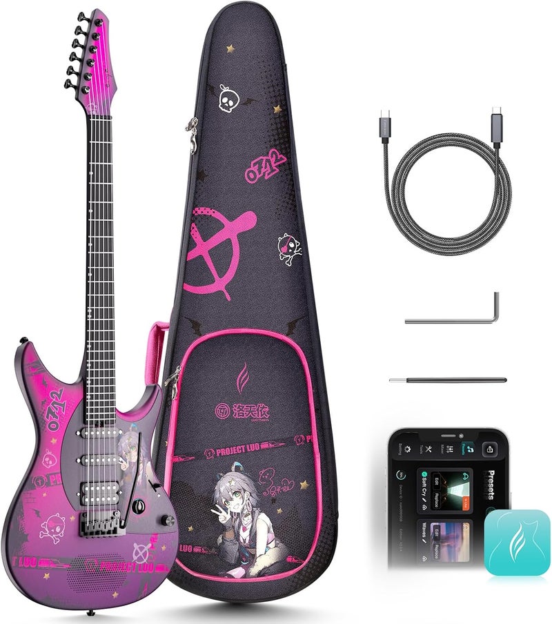 Enya Inspire 99.1cm Smart Electric Guitar with 15W Wireless Speaker and Guitar Bag - Image 1