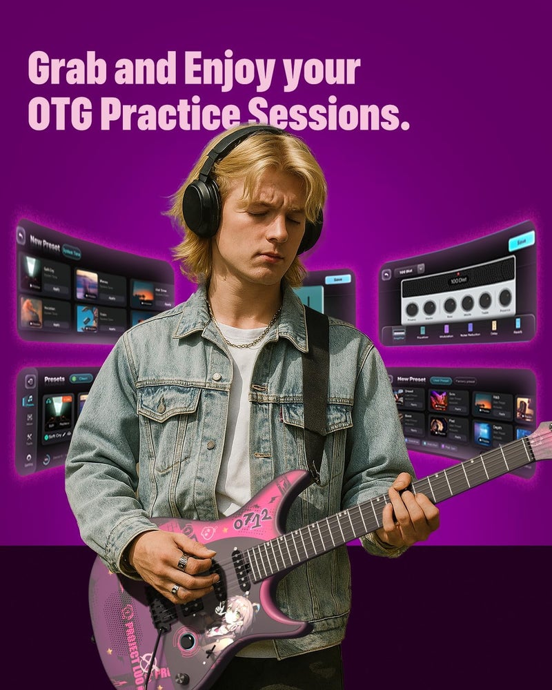 Enya Inspire 99.1cm Smart Electric Guitar with 15W Wireless Speaker and Guitar Bag - Image 5