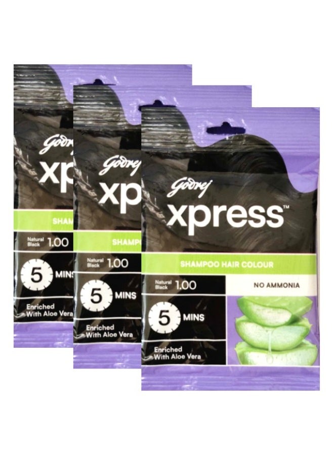 Godrej Xpress Shampoo Hair Colour Black 10ml Pack of 3 – No Ammonia, Enriched with Aloe Vera - Image 1