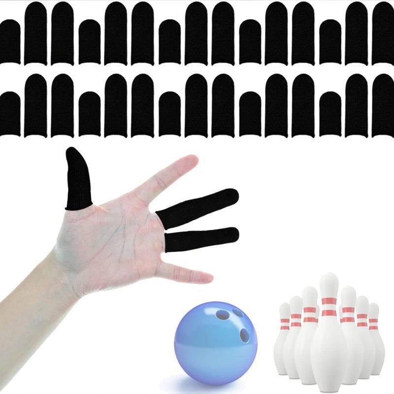 HALLEAST 30 Pieces Finger Sleeves for Bowling, Disposable Bowling Thumb Sleeves Anti-Sweat Breathable Protector Seamless Lightweight Anti-Skid Glove for Right Hand & Left Hand, Size L - Image 1