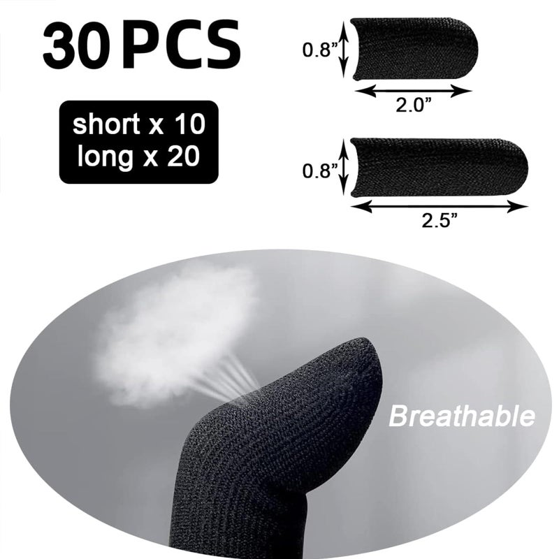 HALLEAST 30 Pieces Finger Sleeves for Bowling, Disposable Bowling Thumb Sleeves Anti-Sweat Breathable Protector Seamless Lightweight Anti-Skid Glove for Right Hand & Left Hand, Size L - Image 2
