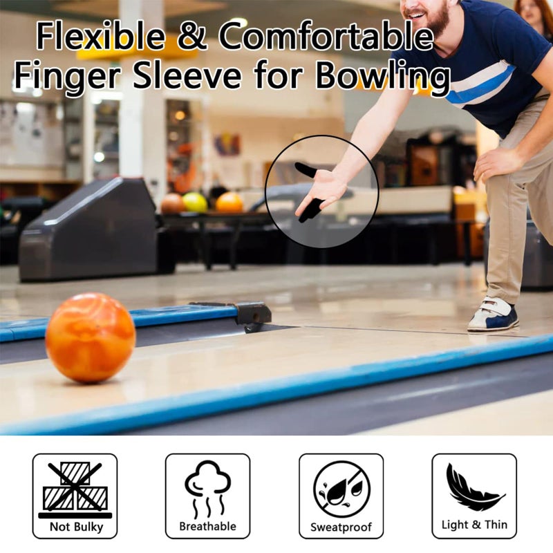 HALLEAST 30 Pieces Finger Sleeves for Bowling, Disposable Bowling Thumb Sleeves Anti-Sweat Breathable Protector Seamless Lightweight Anti-Skid Glove for Right Hand & Left Hand, Size L - Image 3