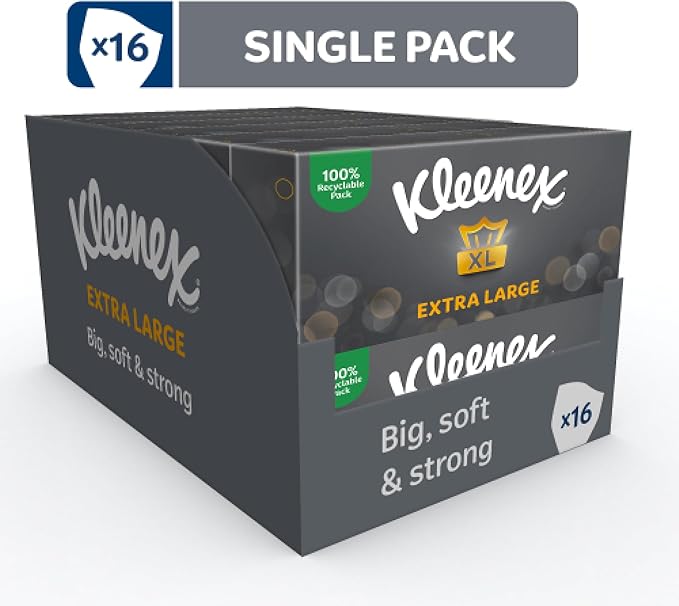 Kleenex Extra Large Facial Tissues 100 Recyclable Packaging 24 Compact Tissue Boxes 1056 Tissues 24 boxes - Image 2