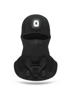 Winter Cycling Warm Face Mask Motorcycle Helmet Cover Windproof Thermal Facial Protective Skiing Face Shield Neck Warmer 2021 button battery with lamp black