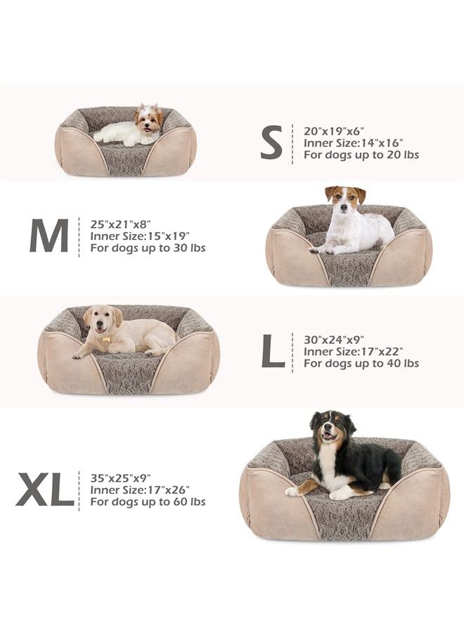 INVENHO Small Dog Bed for Large Medium Small Dogs Rectangle Washable Dog Bed, Orthopedic Dog Bed, Soft Calming Sleeping Puppy Bed Durable Pet Cuddler with Anti-Slip Bottom S(20"x19"x6")  - Image 3