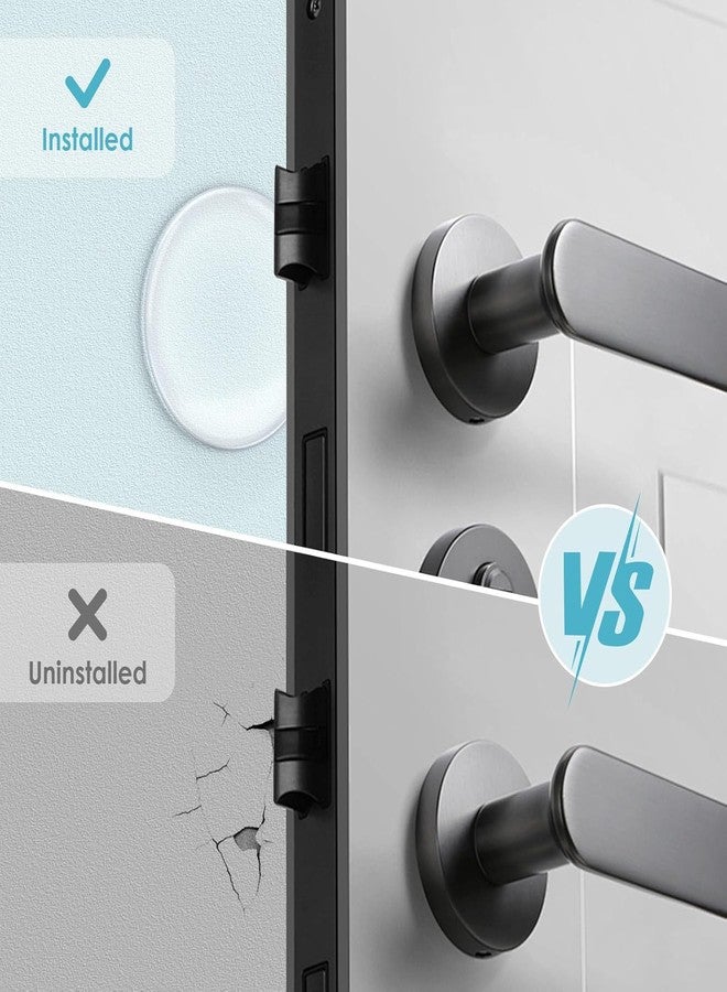 HIRKO Strongest Home Wall & Door Handle Stopper 2" Set. 6 Pieces of Clear Rubber Door Knob, Round Wall Shield Cushion, Quiet Wall Protector for Door Handle, Guard Door Bumper Silencer Self - Adhesive - Image 3