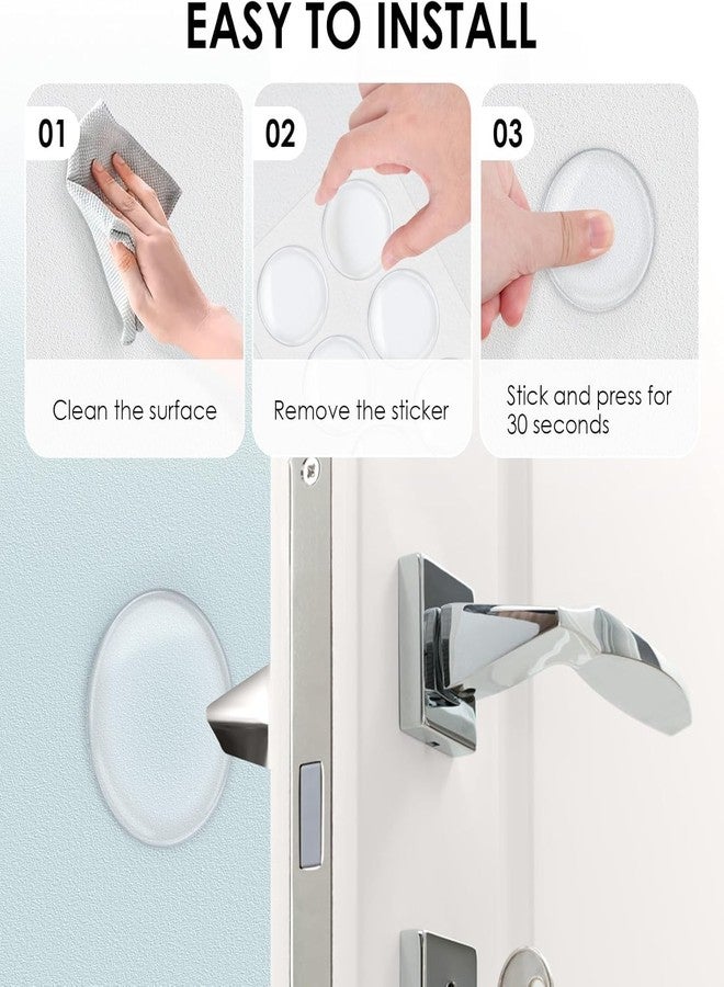 HIRKO Strongest Home Wall & Door Handle Stopper 2" Set. 6 Pieces of Clear Rubber Door Knob, Round Wall Shield Cushion, Quiet Wall Protector for Door Handle, Guard Door Bumper Silencer Self - Adhesive - Image 5