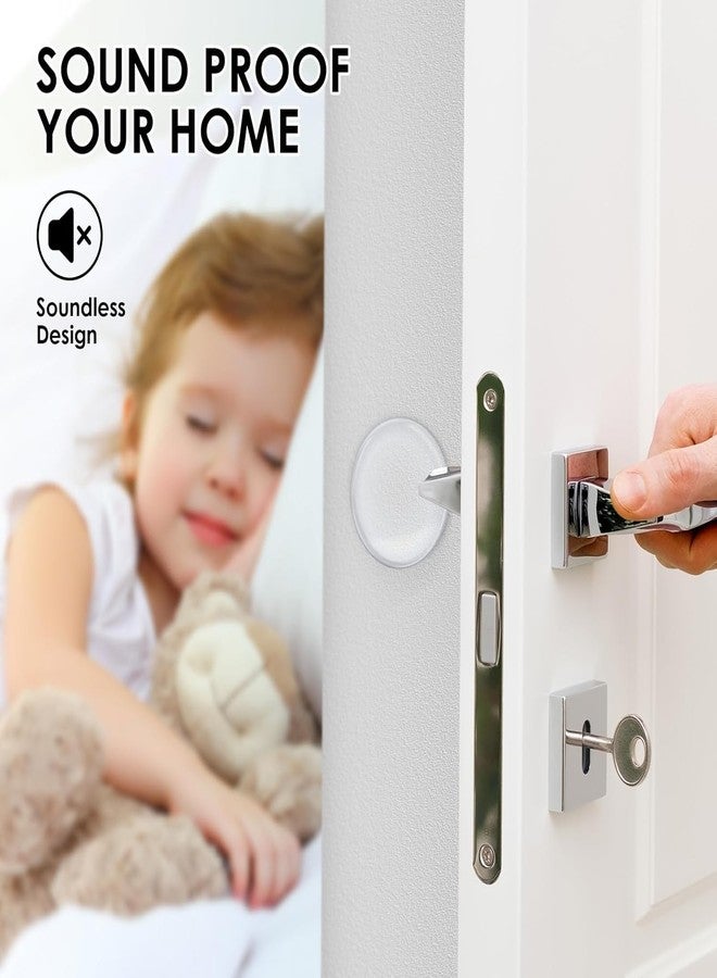 HIRKO Strongest Home Wall & Door Handle Stopper 2" Set. 6 Pieces of Clear Rubber Door Knob, Round Wall Shield Cushion, Quiet Wall Protector for Door Handle, Guard Door Bumper Silencer Self - Adhesive - Image 4