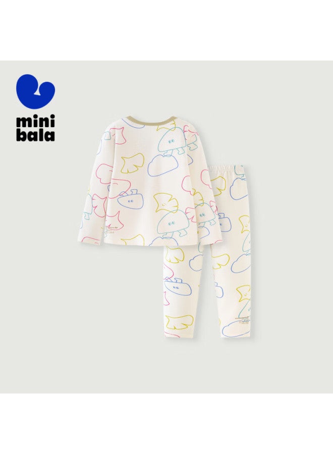 Minibala Bala Uni Kids Skin-friendly Breathable Soft Elastic Warm Pajamas Homewear Set New Edition
