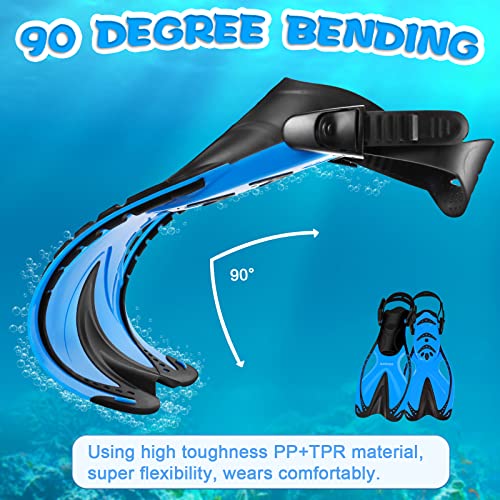 Supertrip Kids Snorkel Fins, Swim Fins for Lap Swimming, Adjustable Short Flippers, Travel Size Diving Fins Scuba Fins, Snorkeling Gear for Kids Boys Girls Age 6-14 - Image 3