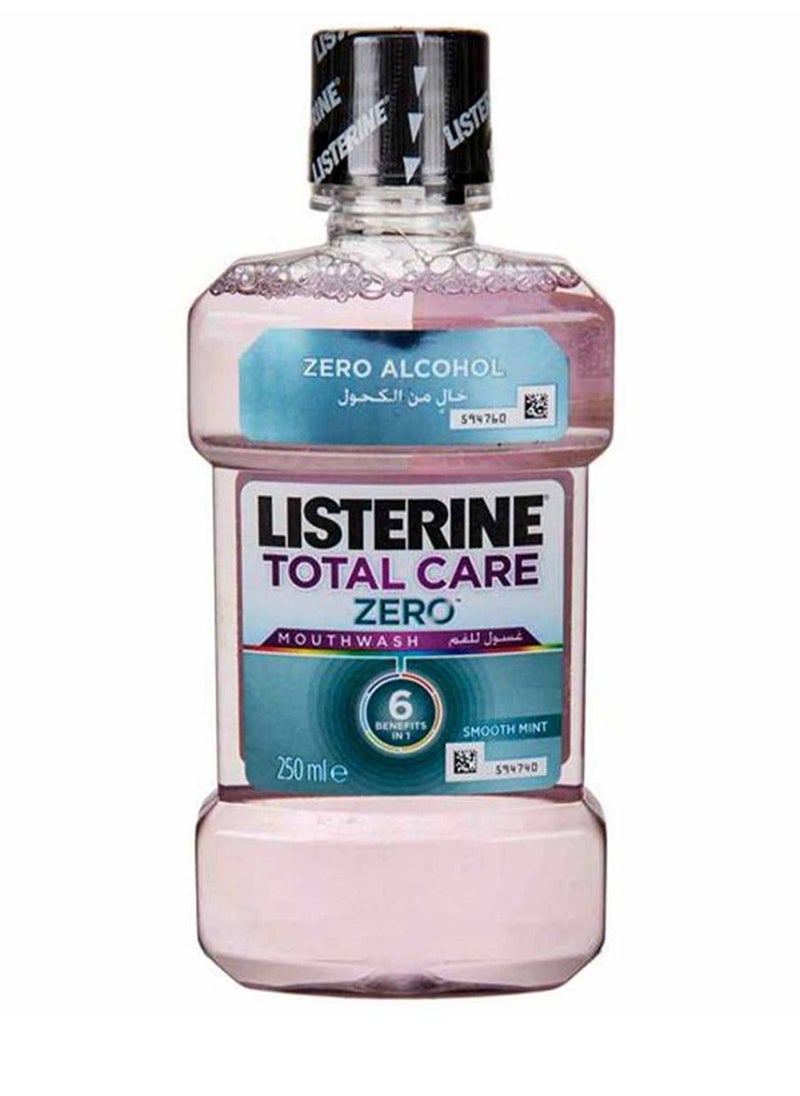 Listerine - Total Care Zero Mouthwash Protect from Gingivitis and Plague Fresh Breath Mouth Rinse Smooth Mint 250ml - Image 1
