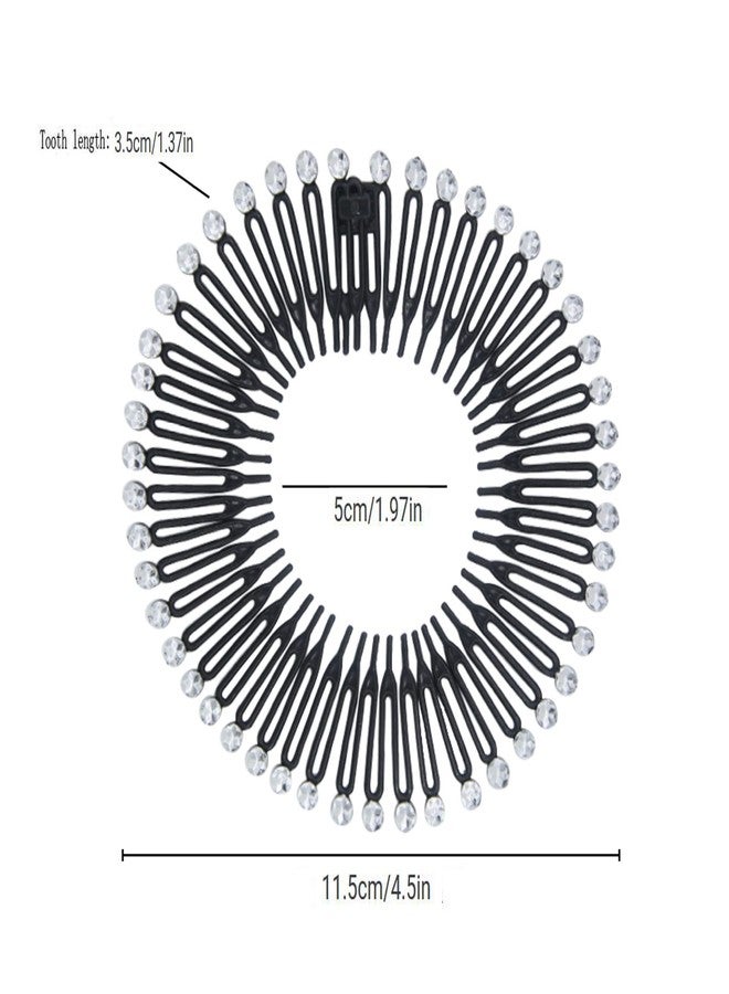 سوبيربليس طوق رأس بأمشاط شعر مرنة من Suoirblss، 10 قطع من مشابك الشعر ذات الأسنان العميقة القابلة للتمدد، مصنوعة من البلاستيك، مقاس واحد يناسب معظم النساء والمراهقات وبعض الأطفال، لتصفيف الشعر، بني - Image 4